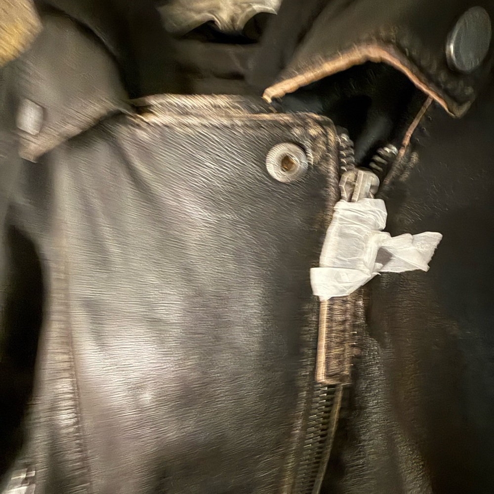 Sundance Reanon distressed leather moto jacket. New in factory plastic. - Picture 7 of 12